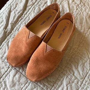 TOMS Classic Pink/Peach Suede Loafers